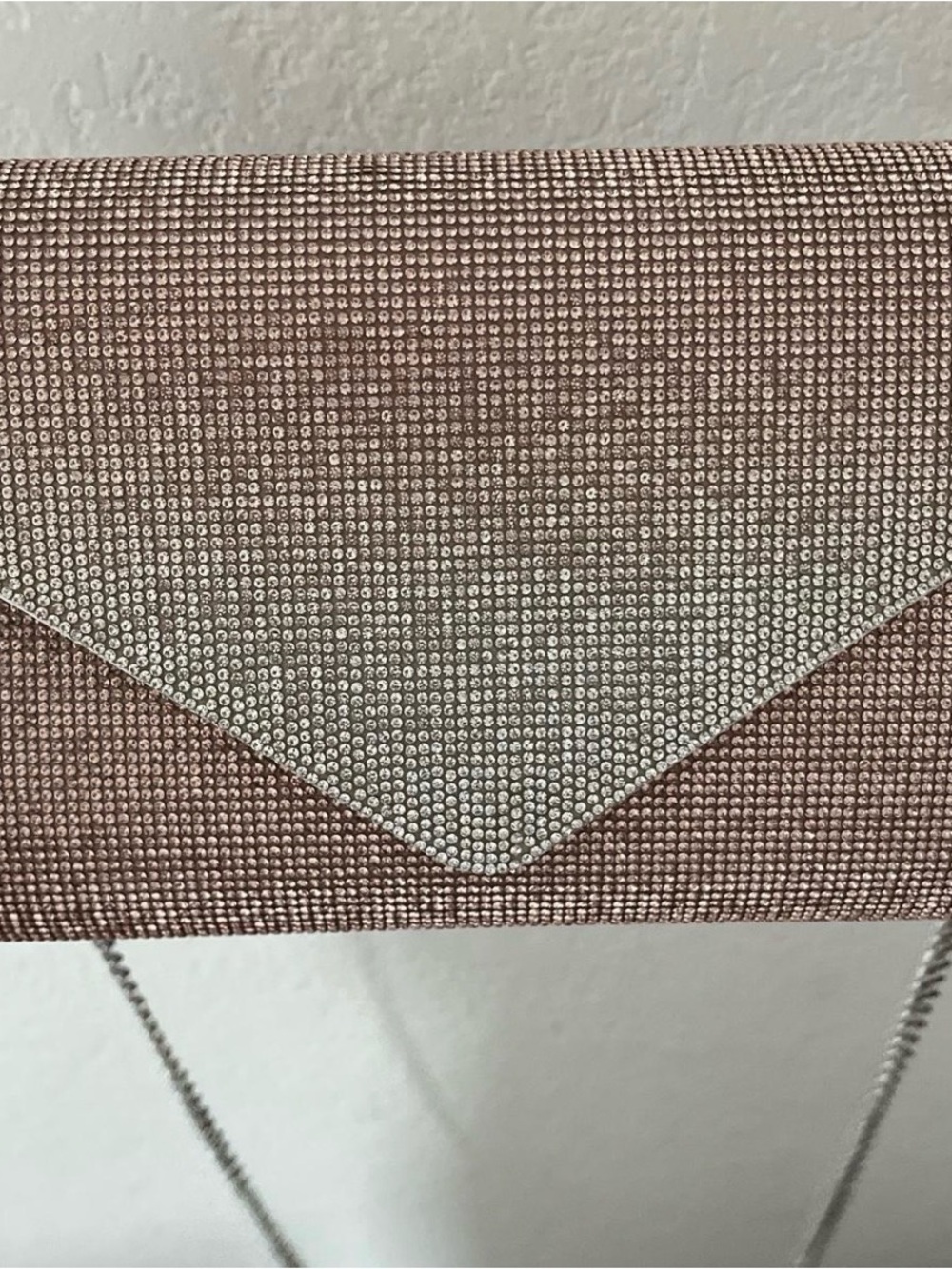 Aldo Rose Gold Rhinestone Envelope Clutch